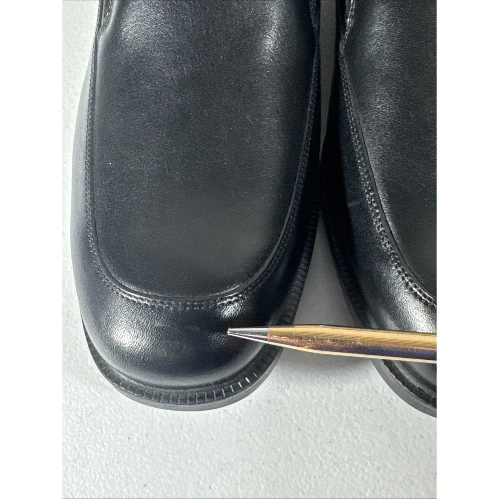 Rockport Essential Details Mens 14 M Black Waterproof Leather Slip On Loafers